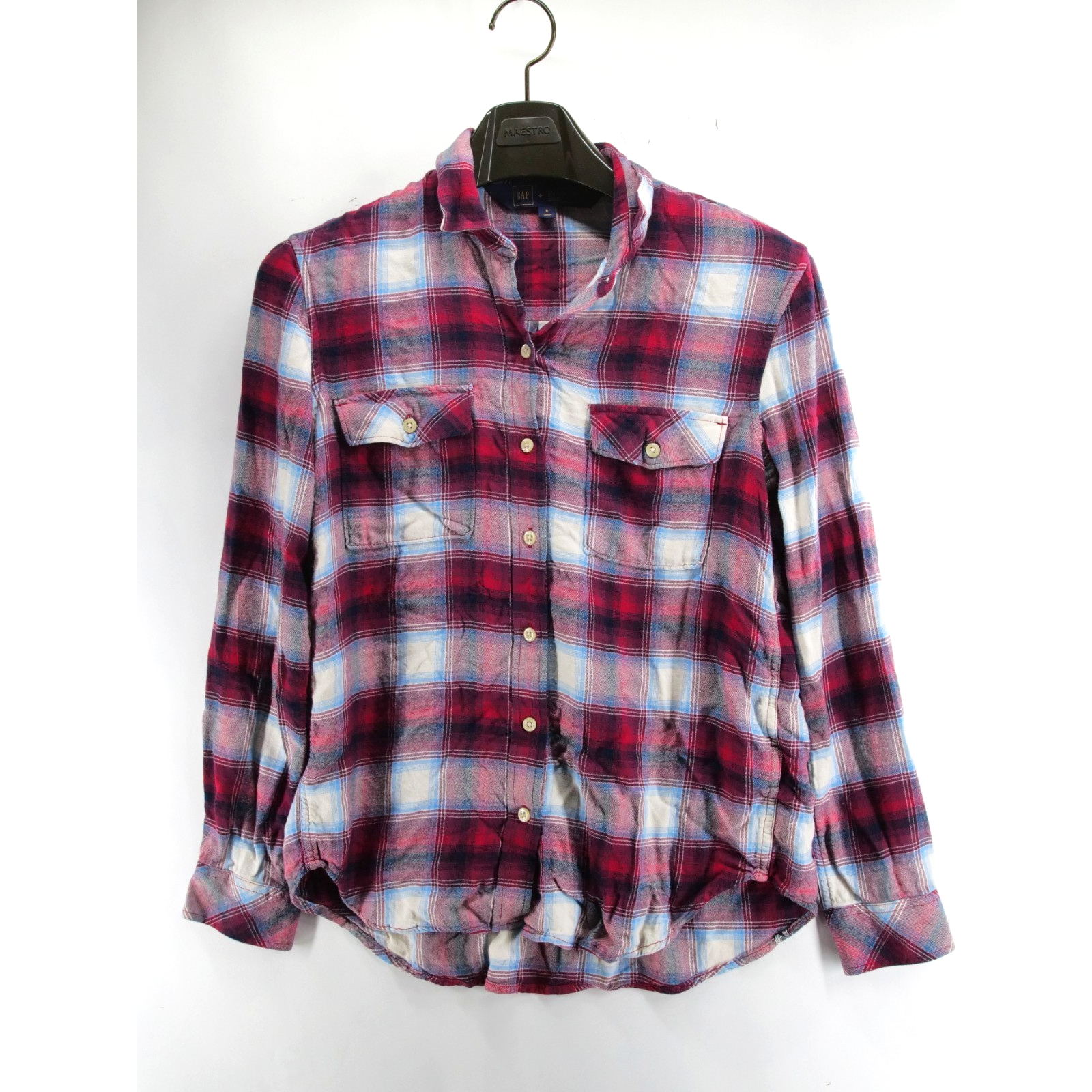 Gap + Pendleton Plaid Shirt Womens Size Small Long Sleeve Button Up Red White